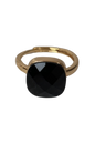 Anello Pietra Sfaccettata - nero