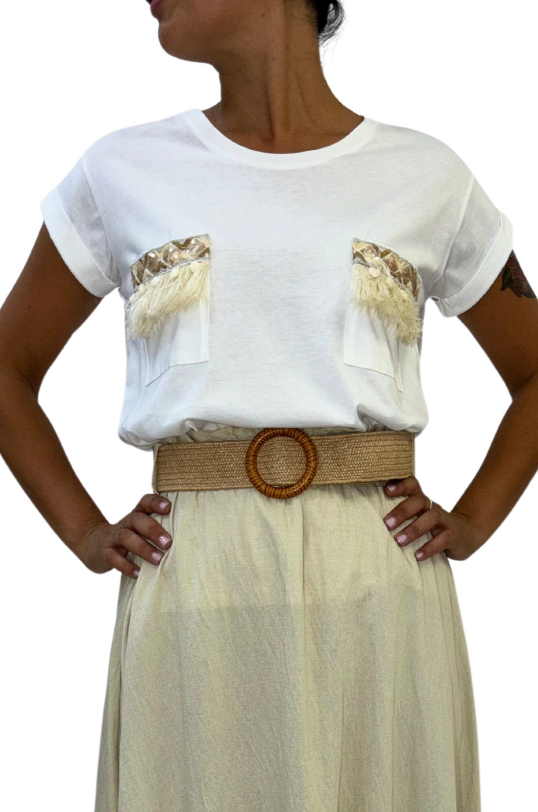 T-shirt taschine - bianca